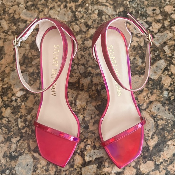 Stuart Weitzman Women's Nudistcurve 100mm Sandals Hot Pink - Picture 6 of 8